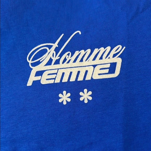 Homme Femme Blue and Green Short Sleeve Tees - Picture 2 of 12